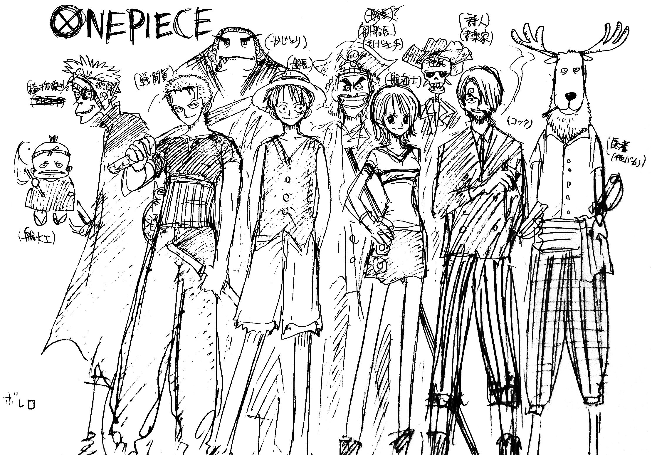 Early concept art for One Piece.
